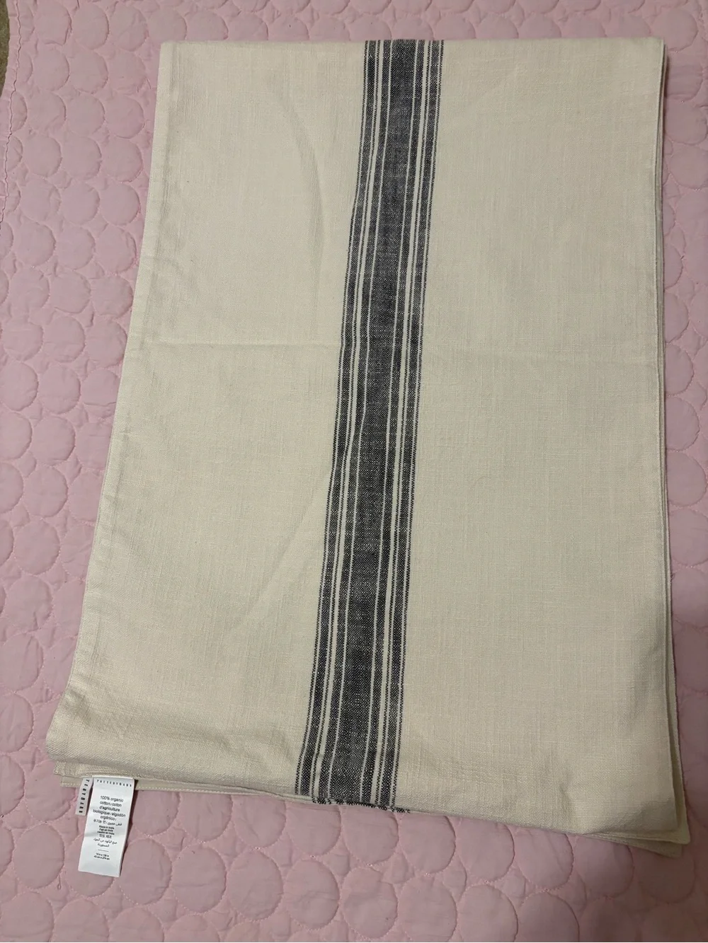 Pottery Barn Cream Organic Cotton Table Runner